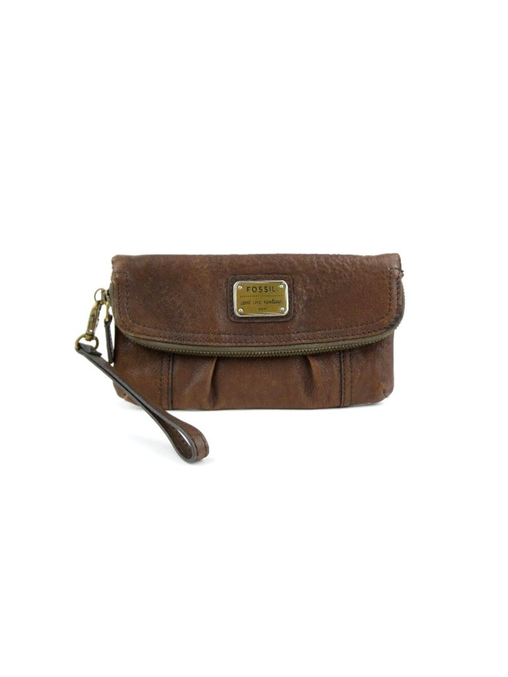 Fossil Brown‎ Leather Wristlet